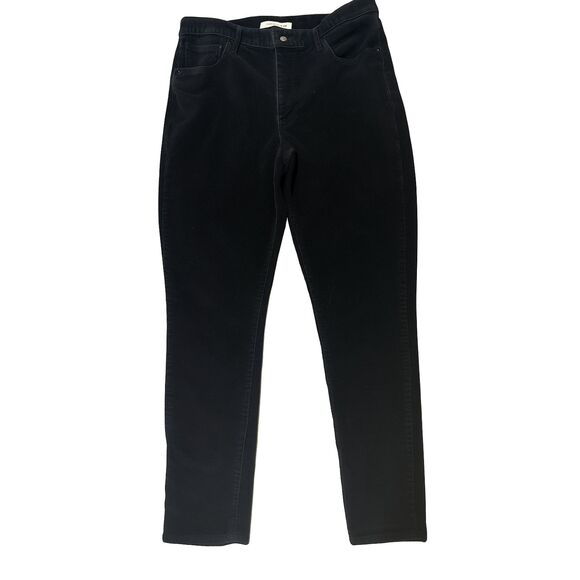 Levi's 721 Jeans 32x30 Black Corduroy Mid Rise Straight Fit Preppy Casual Pants - Picture 2 of 9